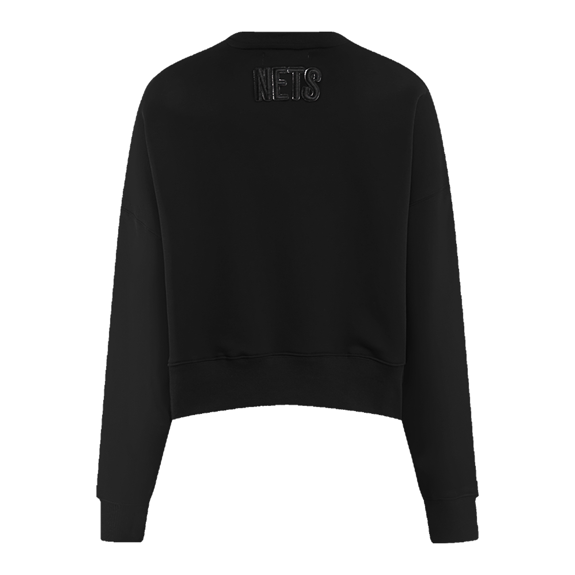 Women's Pro Standard Black Brooklyn Nets Triple Black FLC Crewneck Pullover Sweatshirt - Image 4