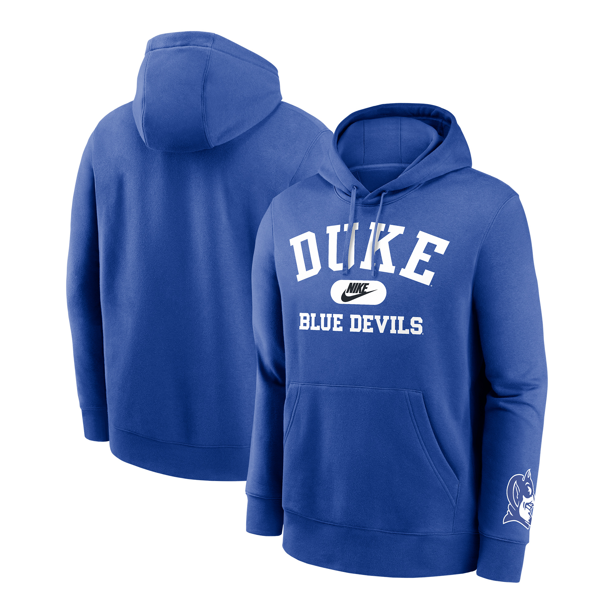 Men's Nike Royal Duke Blue Devils Legacy Foundational Two-Hit Club Performance Pullover Hoodie - Image 5