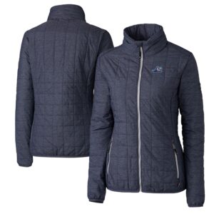 Women's Cutter & Buck Heather Navy West Michigan Whitecaps Rainier Primaloft Eco Full-Zip Jacket
