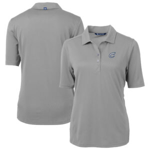 Women's Cutter & Buck Gray Columbus Clippers Virtue DryTec Eco Pique Recycled Polo