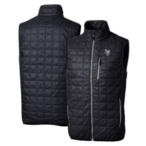 Men's Cutter & Buck Navy Scranton Wilkes-Barre RailRiders Rainier PrimaLoft Eco Insulated Full-Zip Puffer Vest