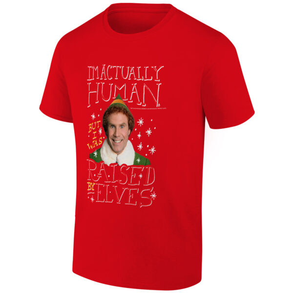 Men's Ripple Junction Red Elf I'm Actually Human Holiday Graphic T-Shirt - Image 5