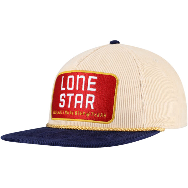 Men's Cream/Navy Lone Star Corduroy Rope Golf Snapback Hat - Image 6