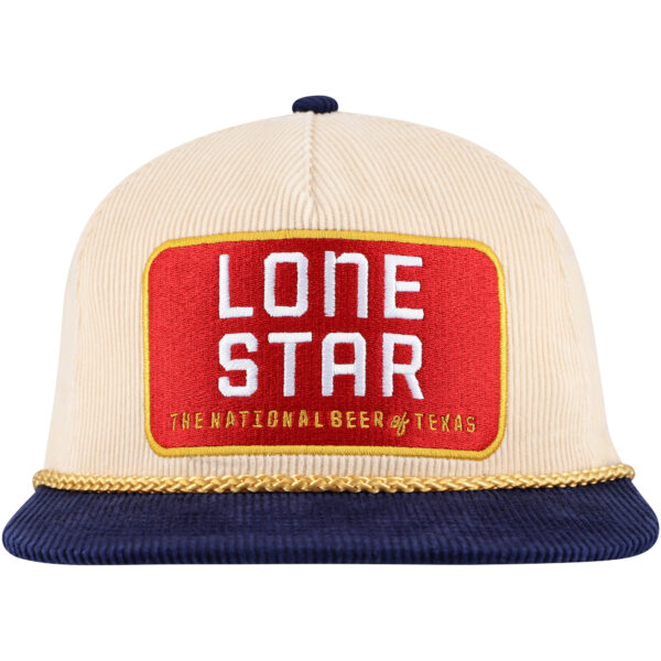 Men's Cream/Navy Lone Star Corduroy Rope Golf Snapback Hat - Image 7
