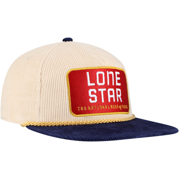 Men's Cream/Navy Lone Star Corduroy Rope Golf Snapback Hat - Image 8