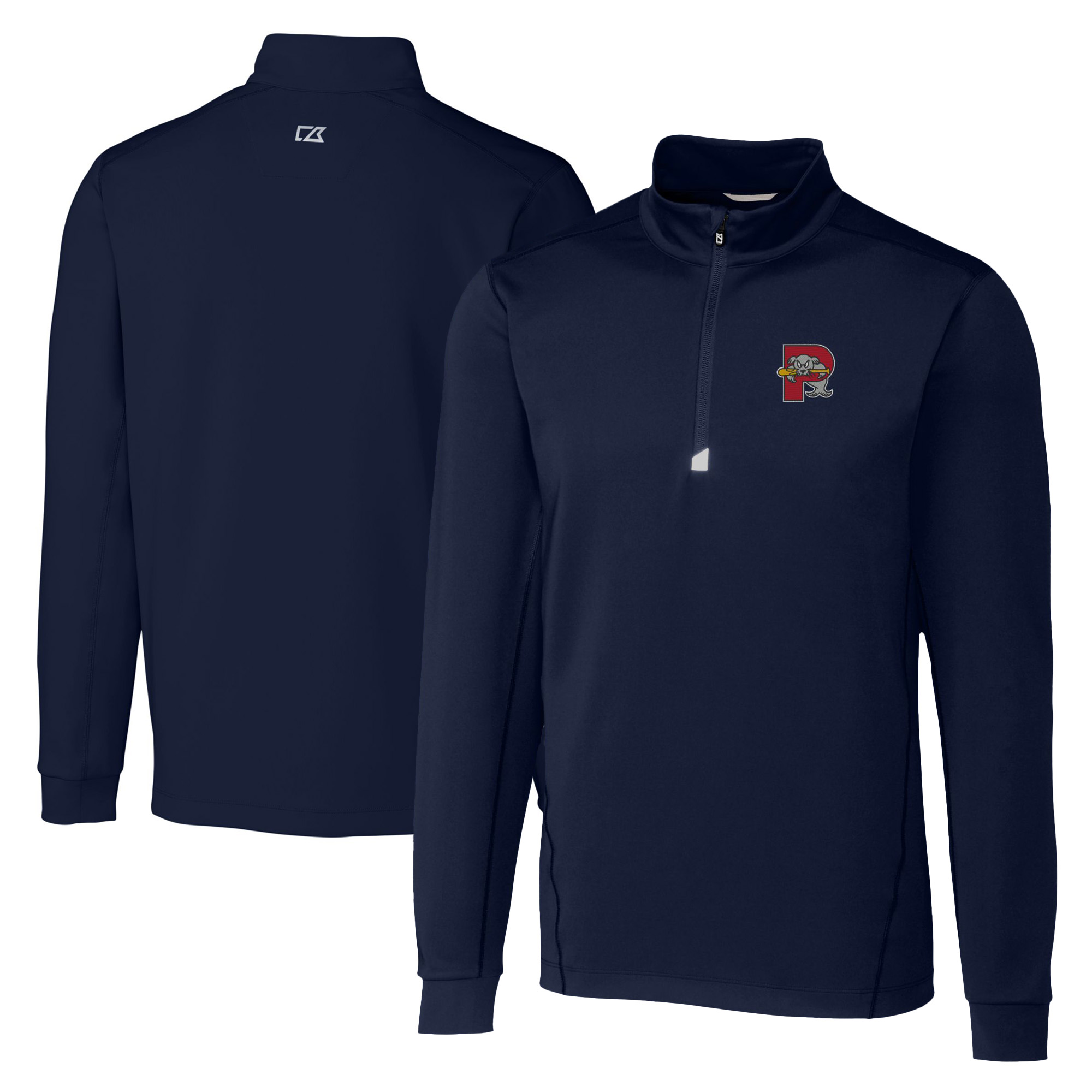 Men's Cutter & Buck Navy Portland Sea Dogs Big & Tall Traverse Stretch Quarter-Zip Top
