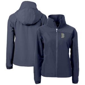 Women's Cutter & Buck  Navy Boston Red Sox City Connect Charter Eco Recycled Full-Zip Jacket