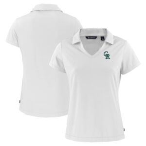 Women's Cutter & Buck  White Colorado Rockies City Connect Daybreak Eco Recycled V-Neck Polo