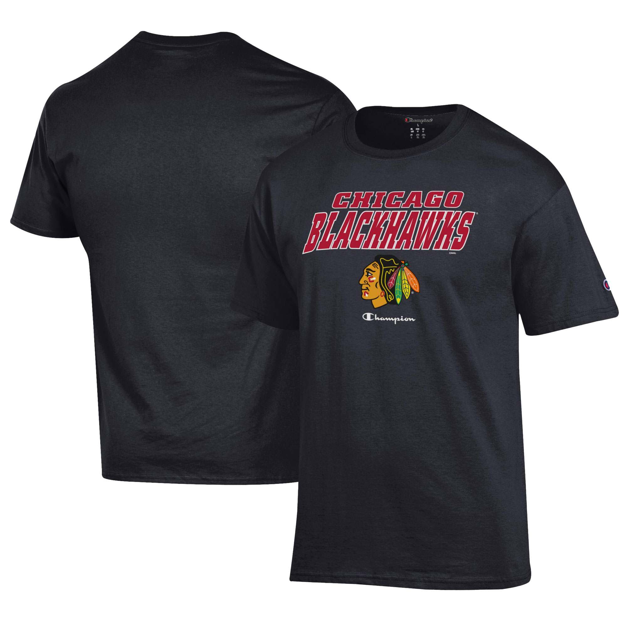 Men's Champion Black Chicago Blackhawks Jersey T-Shirt