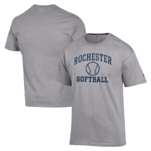 Men's Champion  Gray Rochester Yellow Jackets Icon Softball Powerblend T-Shirt
