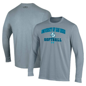 Men's Under Armour Gray San Diego Toreros Arch Softball Performance Long Sleeve T-Shirt