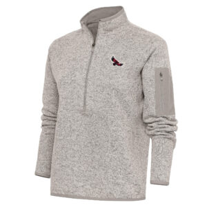 Women's Antigua  Oatmeal Saint Joseph's Hawks Fortune Half-Zip Pullover Jacket