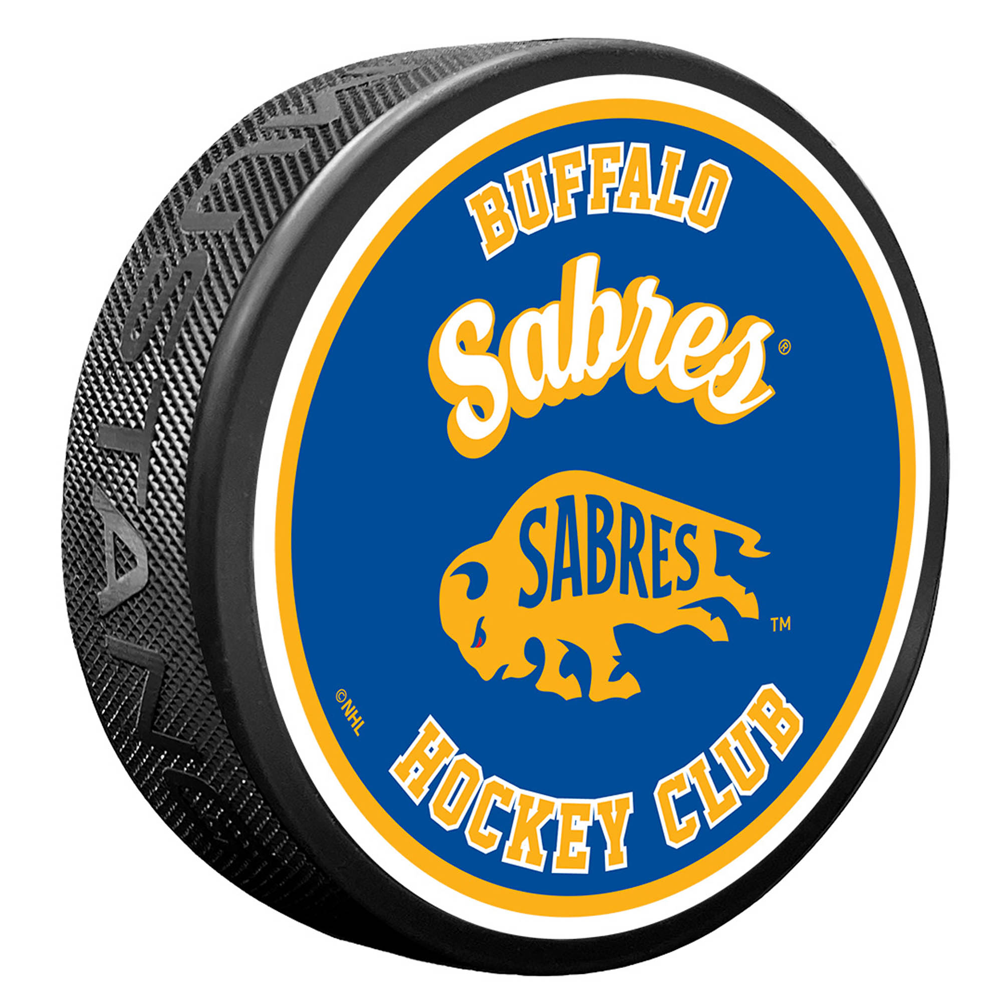 Buffalo Sabres Retro Script Puck