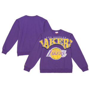 Men's Mitchell & Ness  Purple Los Angeles Lakers Hardwood Classics Fashion Fleece Pullover Sweatshirt