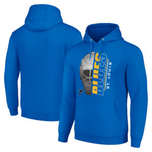 Men's Starter Blue St. Louis Blues Half Helmet Fleece Pullover Hoodie