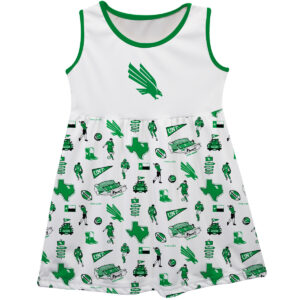 Girls Youth Vive La Fete  White North Texas Mean Green Impressions Artwork Tank Top Dress