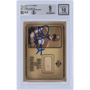 Robin Yount Milwaukee Brewers Autographed 2001 Upper Deck Hall of Famers Game Bat Relic #B-RY Beckett Fanatics Witnessed Authenticated 9/10 Card