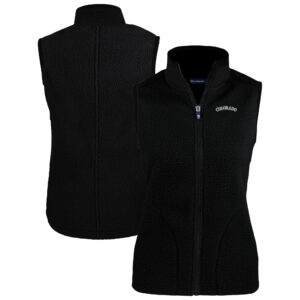 Women's Cutter & Buck Black Colorado Rockies  Cascade Eco Sherpa Fleece Vest