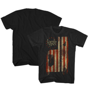 Men's Franchise Club Black Lamb of God Flag T-Shirt