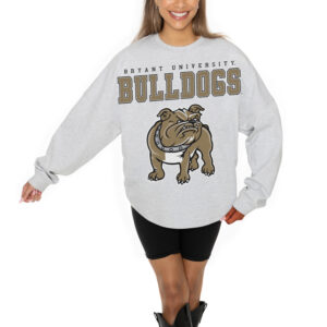 Women's Gameday Couture Ash Bryant Bulldogs Big Goals Relaxed Fit French Terry Pullover Sweatshirt