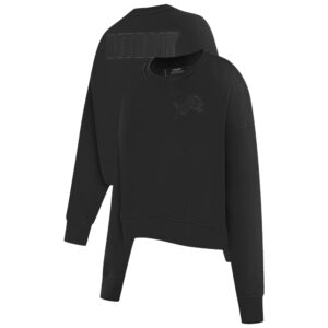 Women's Pro Standard Black Detroit Lions Neutral Fleece Pullover Sweatshirt