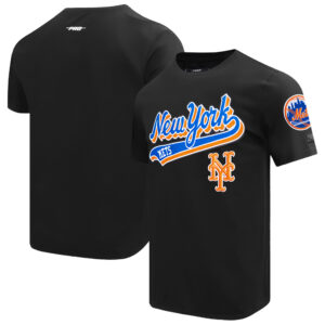 Men's Pro Standard Black New York Mets Script Tail T-Shirt