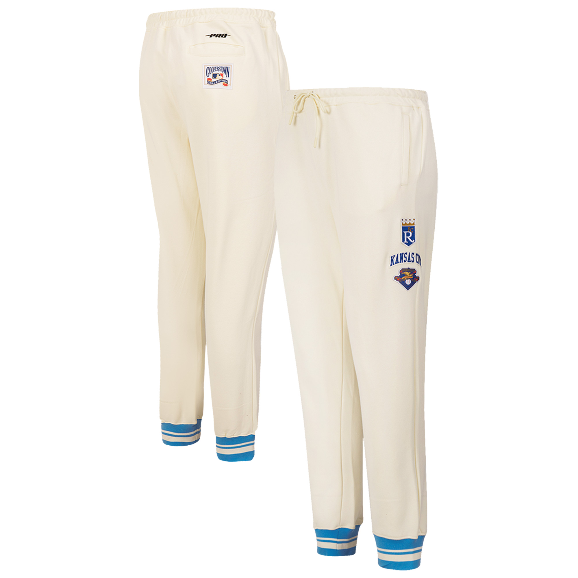 Women's Pro Standard Cream Kansas City Royals Cooperstown Collection Retro Classic Fleece Sweatpants