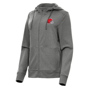 Women's Antigua   Heather Charcoal Cleveland Browns Seeker Full-Zip Hoodie Jacket