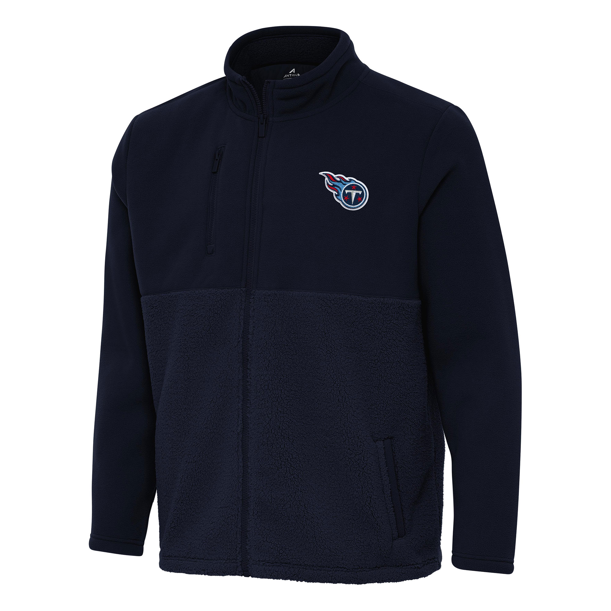 Men's Antigua Navy Tennessee Titans Daily Fused Full-Zip Jacket