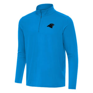 Men's Antigua Blue Carolina Panthers Intent Quarter-Zip Pullover Top