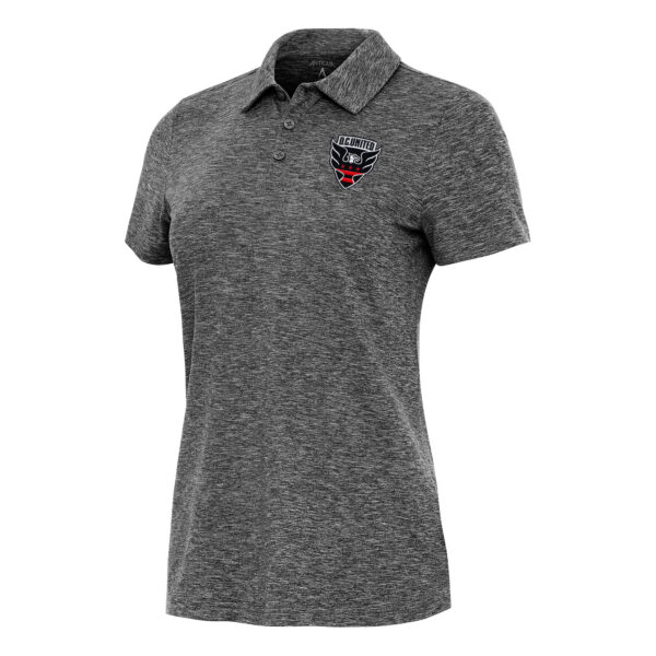 Women's Antigua Heather Black D.C. United Matter Polo