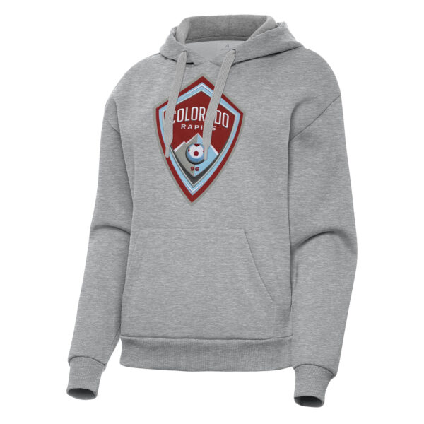 Women's Antigua Heather Gray Colorado Rapids Victory Pullover Hoodie