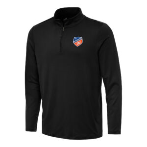 Men's Antigua Black FC Cincinnati Reprocess Quarter-Zip Jacket
