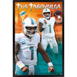 Tua Tagovailoa Miami Dolphins Framed 22.4" x 34" Player Poster