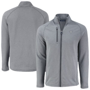 Men's Cutter & Buck Heather Gray Seattle Mariners Peshastin Eco Fleece Recycled Raglan Full-Zip Jacket