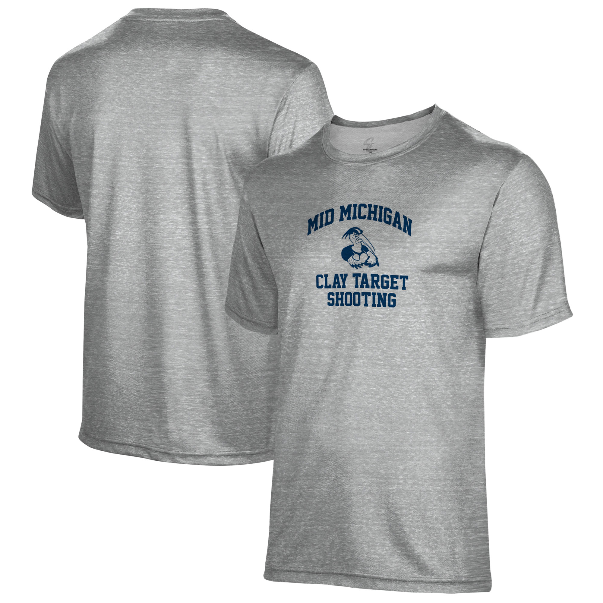 Youth ProSphere Heather Gray Mid Michigan College Clay Target Shooting Bi-Blend 1.0 T-Shirt
