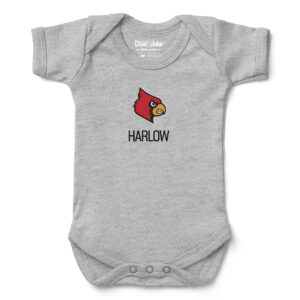 Newborn & Infant Chad & Jake  Gray Louisville Cardinals Personalized Team Logo Bodysuit