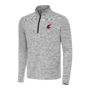 Men's Antigua Black Washington State Cougars Cause Quarter-Zip Top