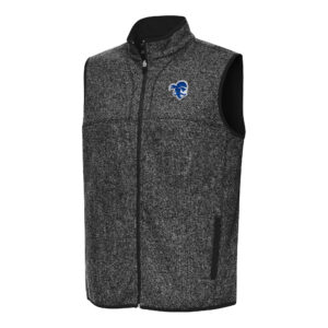 Men's Antigua Heather Black Seton Hall Pirates Fortune Full-Zip Vest