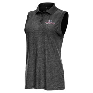 Women's Antigua  Heather Black Gonzaga Bulldogs Recap Sleeveless Polo