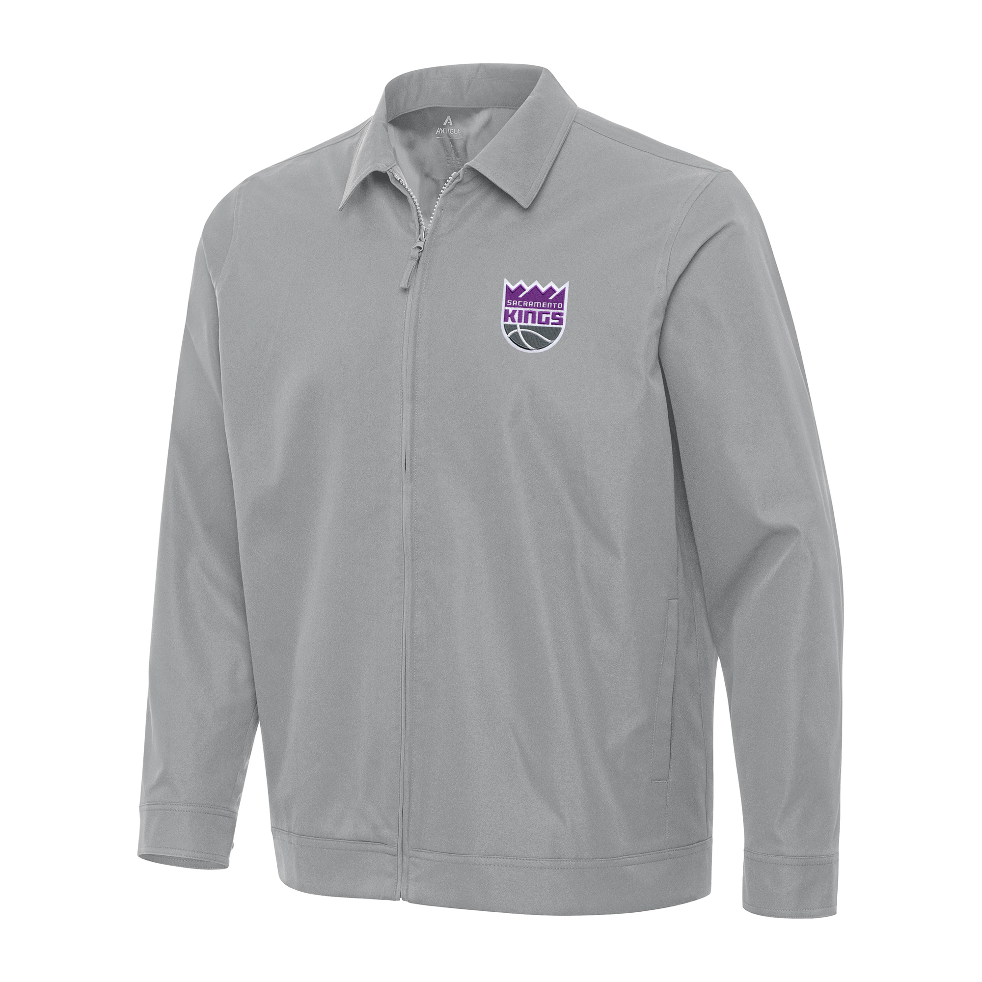 Men's Antigua Gray Sacramento Kings Pivot Full-Zip Jacket