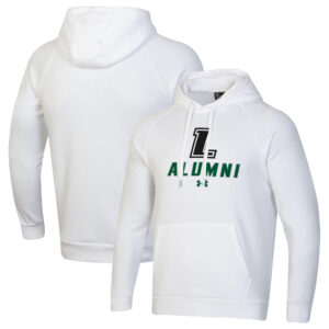 Men's Under Armour White Loyola Greyhounds Alumni Rival Fleece Pullover Hoodie