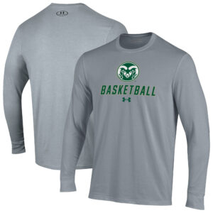 Men's Under Armour  Gray Colorado State Rams Basketball Performance Long Sleeve T-Shirt