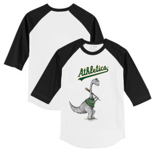 Infant Tiny Turnip White/Black Athletics Bronto Raglan 3/4 Sleeve T-Shirt