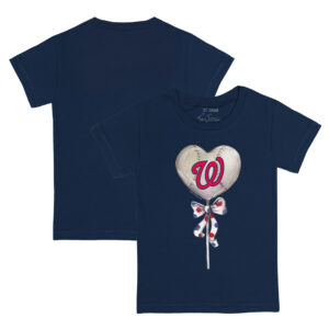Infant Tiny Turnip Navy Washington Nationals Heart Lolly T-Shirt