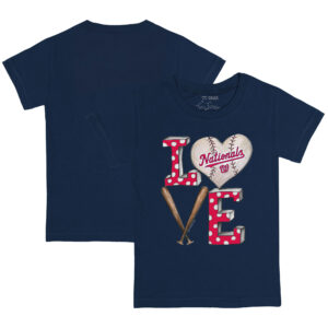Youth Tiny Turnip Navy Washington Nationals Baseball Love T-Shirt