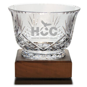Houston Community College 5" x 7.5" Medium Handcut Crystal Footed Revere Bowl