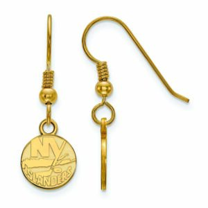 Women's New York Islanders Gold Plated XS Dangle Earrings
