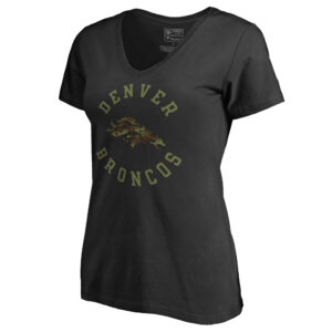 Women's Black Denver Broncos Camo Collection Liberty V-Neck T-Shirt