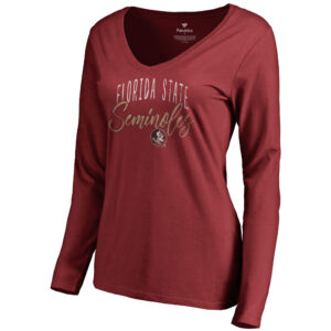 Women's Garnet Florida State Seminoles Graceful Long Sleeve V-Neck T-Shirt